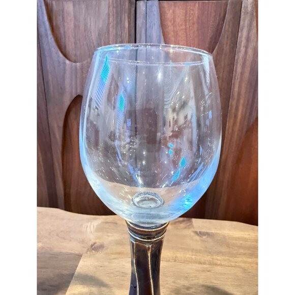 Vtg. Set of 2 Handcrafted Pottery Stoneware Wine Glasses Goblets Chalice SIGNED - Picture 3 of 8